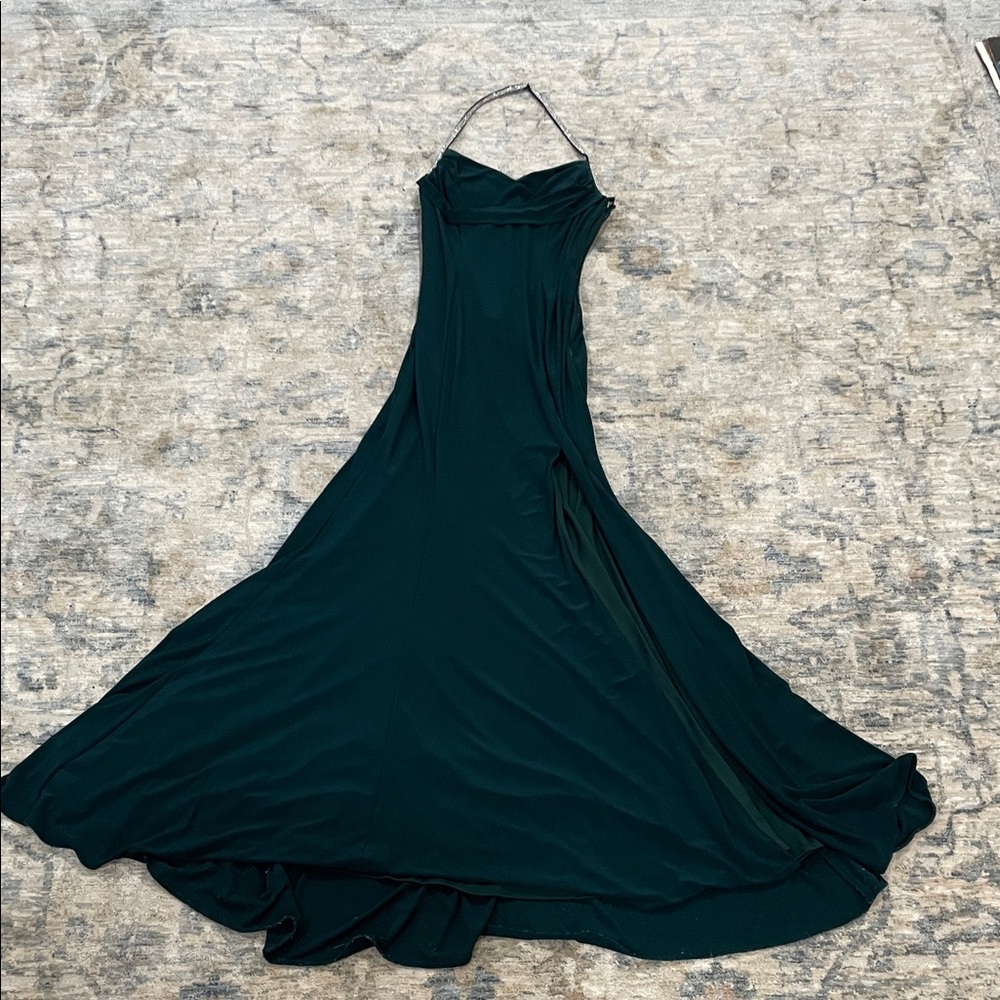Morgan & Co. Dark Green Backless Gown